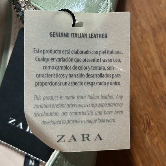 ZARA NWT BEJEWELLED LEATHER BALLERINAS size 40 - Picture 8 of 9